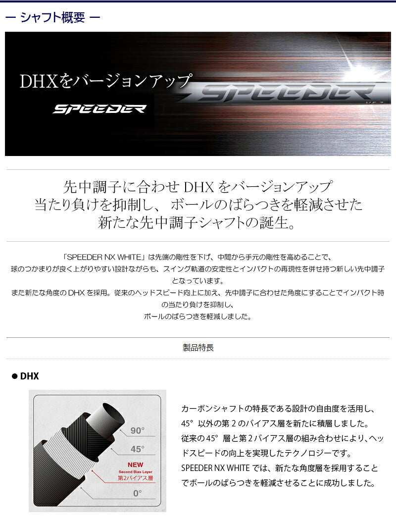 フジクラ SPEEDER NX WHITE スピーダー NX ホワイト（タイトリスト用）スリーブ付きシャフト FW用
