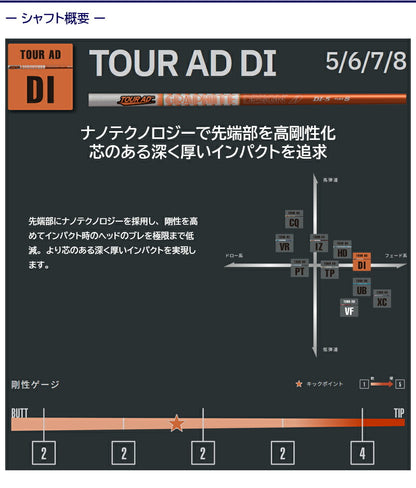 グラファイトデザイン TourAD DI ツアーAD DI（スリクソン用）スリーブ付きシャフト ドライバー用