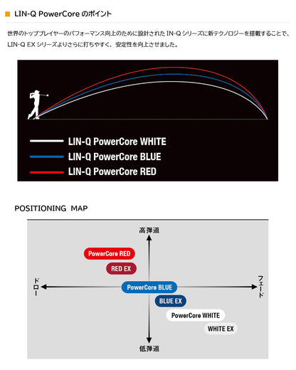 USTマミヤ LIN-Q PowerCore WHITE リンク パワーコア ホワイト（プロギア用）スリーブ付きシャフト ドライバー用