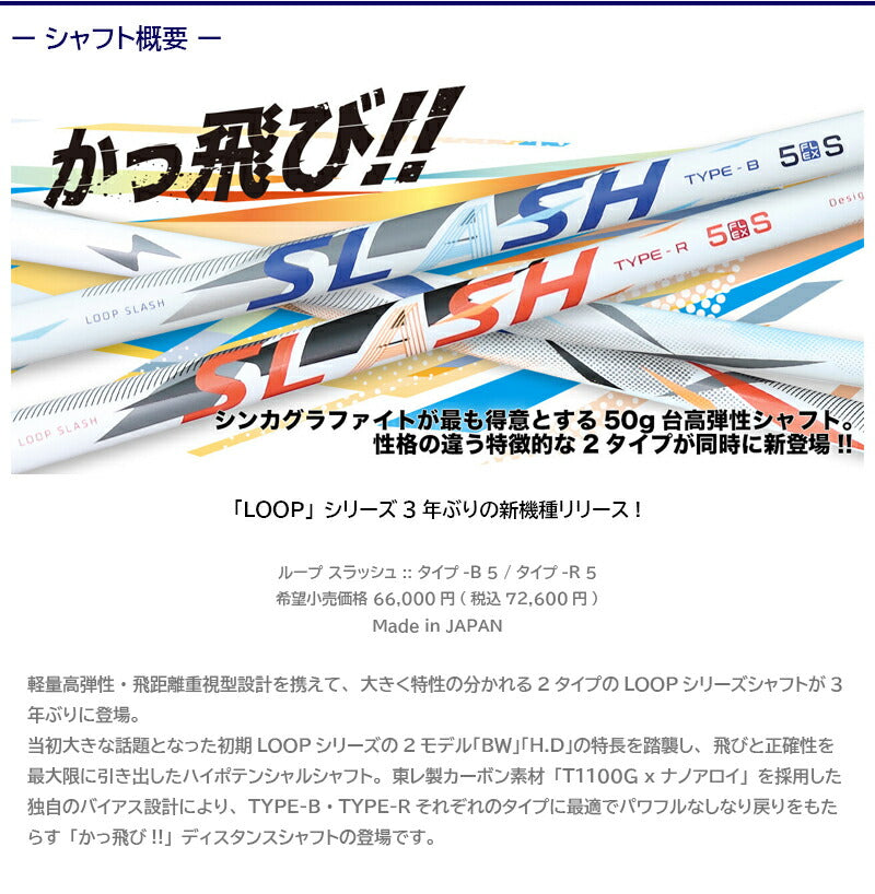 シンカグラファイト TYPE- ループ スラッシュ ファイブ（スリクソン用）スリーブ付きシャフト ドライバー用