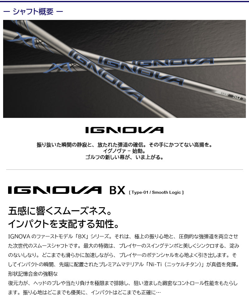S-TRIXX IGNOVA BX イグノヴァBX（ピン用）スリーブ付きシャフト ドライバー用